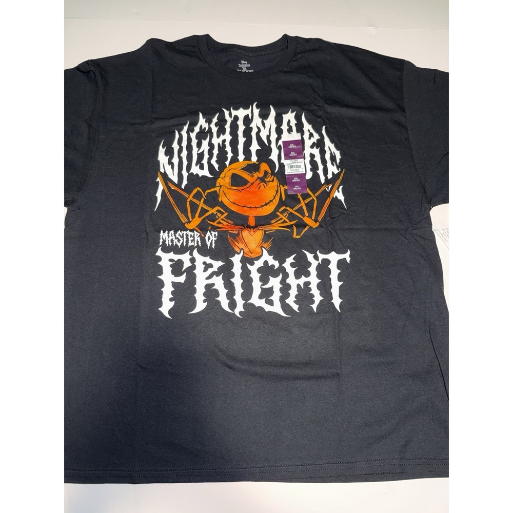 Disney Nightmare Christmas Men 2XL T-Shirt Jack Skellington Cotton Top Black NWT